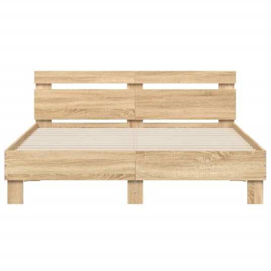 vidaXL Sengeramme med hodegavl sonoma eik 140x190 cm konstruert tre 8721012246539