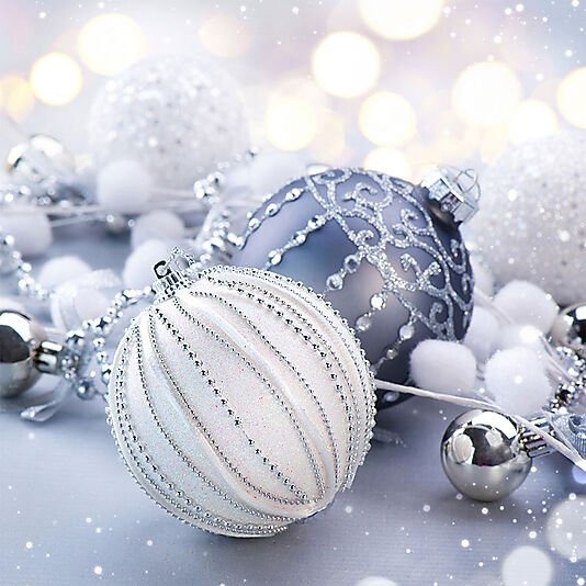 Jernia Servietter 33x33cm classy silver baubles