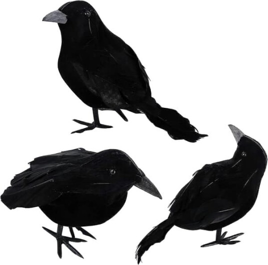 Halloween Kunstige Kråker 3 stk
