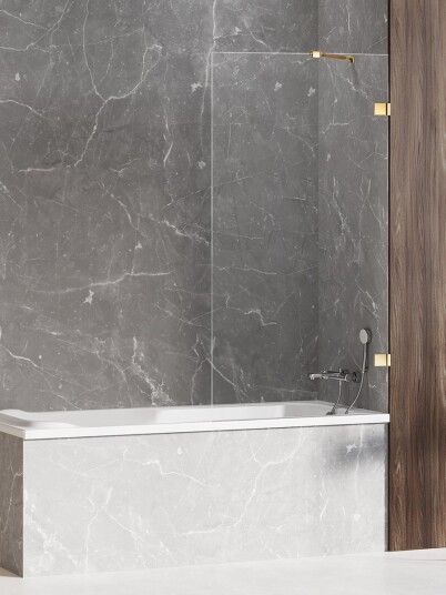 AVEXA LUX badekarvegg 6mm Fastvegg m/diagonal beslag