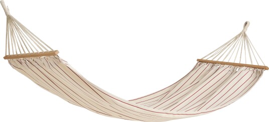 Outdoor Market Hammock Beige With Red Stripe