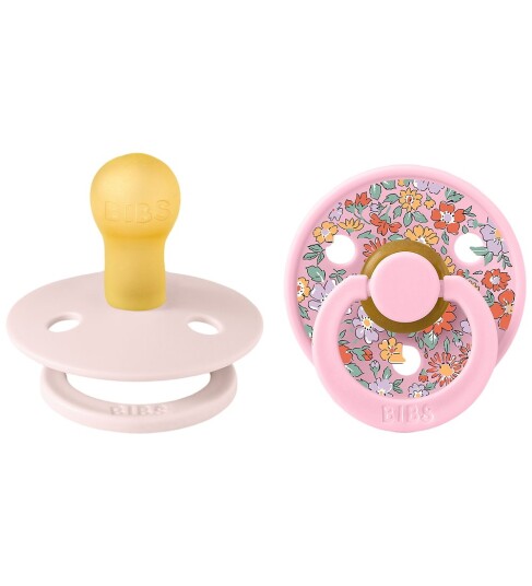 BIBS x Liberty Colour Smokker Str. 1 Rund 2 pack Petal/K BIBS 0 6 md Smokk Rosa
