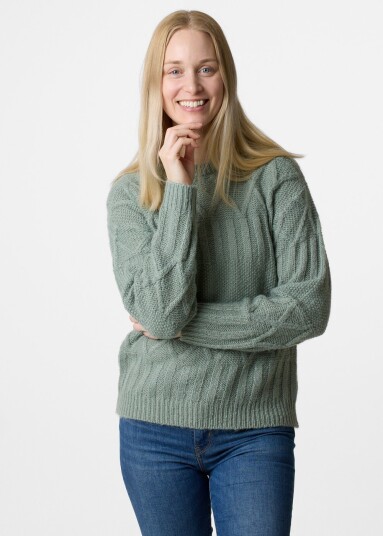 Seaside Key West Knitted Sweater W Dusty Seaweed 44 Strikket