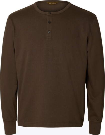 Selected Homme Domestic Ronan Long Sleeve Henley Brun XXL