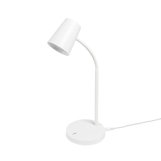 Lindby Ailina LED-bordlampe, rund fot, hvit