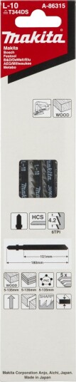 Makita A-86315 Stikksagblader - 135mm - 5 stk