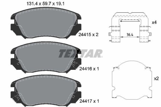 Bremseklosser TEXTAR 2441501 Bremseklosser TEXTAR 2441501