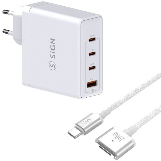 Sign 140W lader + USB-C-kabel for MacBook Pro og Air Magsafe 3 T-type