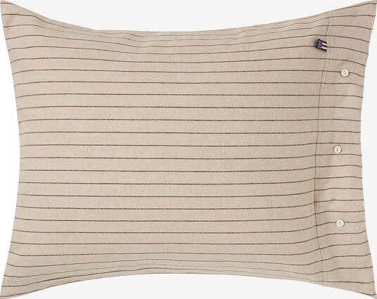 Lexington Puteovertrekk i stripet bomullsflanell Beige Lexington Puteovertrekk i stripet bomullsflanell Beige