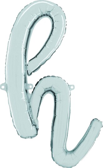 Ballongkungen Bokstavballong Script Silver Bokstav H 34708S