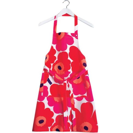 Marimekko - Pieni Unikko forkle hvit/rød Marimekko - Pieni Unikko forkle hvit/rød