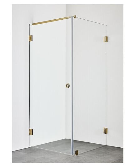 Hafa Infinity Combi Dusjhjørne 80x90 cm, Messing/Klarglass