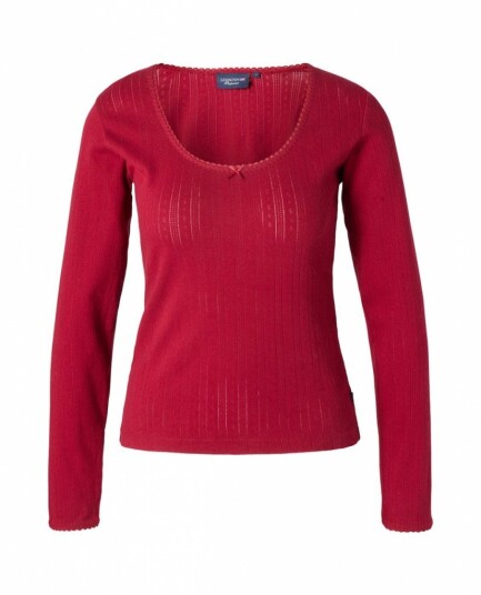 Lexington Home Pointelle Organic Cotton Jersey Pajama Set   Red   S