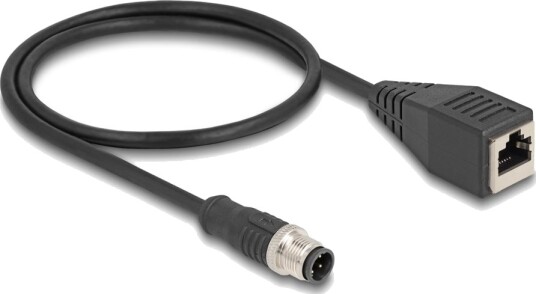 Delock - Nettverkskabel - 4-Pins M12 (Hann) Til Rj-45 (Hunn) - 50 Cm - 5 Mm - S/Ftp - Cat 5E - Ip67 - Svart Delock - Nettverkskabel - 4-Pins M12 (Hann) Til Rj-45 (Hunn) - 50 Cm - 5 Mm - S/Ftp - Cat 5E - Ip67 - Svart