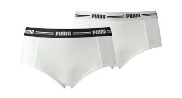 Puma Truser 2P Iconic Mini Shorts Hvit Large Dame Puma Truser 2P Iconic Mini Shorts Hvit Large Dame