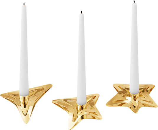 Georg Jensen  Lysestake stjerner 3 stk gull
