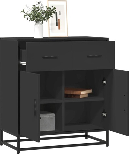 Skjenk svart 68x35x76 cm konstruert tre 8721102840388