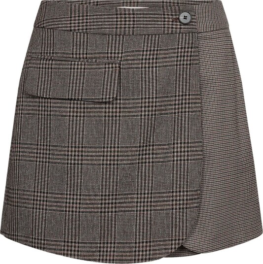 Co" Couture Veyacc Check Wrap Skort Brown M