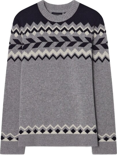 Lexington Clothing Fair Isle Sweater GRAY MULTI XS