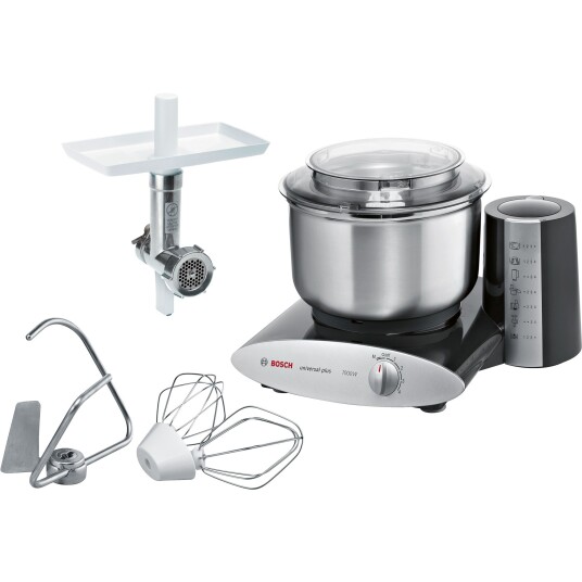 Bosch Kjøkkenmaskin, 1000 W, bolle 6.2 liter, svart/sølv Bosch Kjøkkenmaskin, 1000 W, bolle 6.2 liter, svart/sølv
