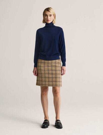 Newhouse Anna Checked Skirt   Beige   38