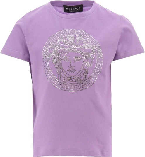 Versace T skjorte   Medusa Strass   Baby Violet m. Krystaller   Versace   4 år 104   T skjorte   Lilla