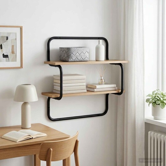 vidaXL Vegghylle med 2 etasjer Artisan eik 60 x 24,5 x 61 cm