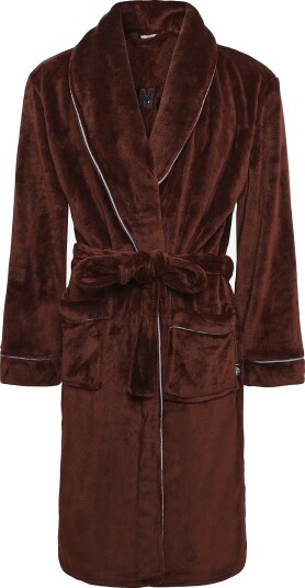 Chelsea Peers Fleece Embroidered Kiss My Bass Dressing Gown BURGUNDY 3XL