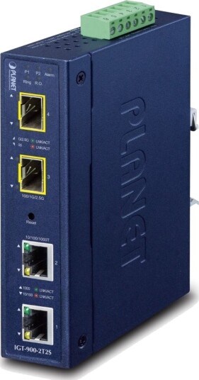Planet Industrial 2-Port Blå Metall Ip30 Sfp Koblet Med Ledninger Ikke Trådløs 32 Mm