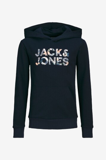 Jack & Jones Junior Hettegenser jjeBryan Corp Logo Sweat Hood Blå