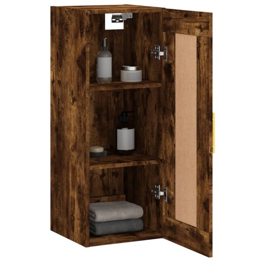 Veggskap røkt eik 34,5x34x90 cm konstruert tre 8720845950743