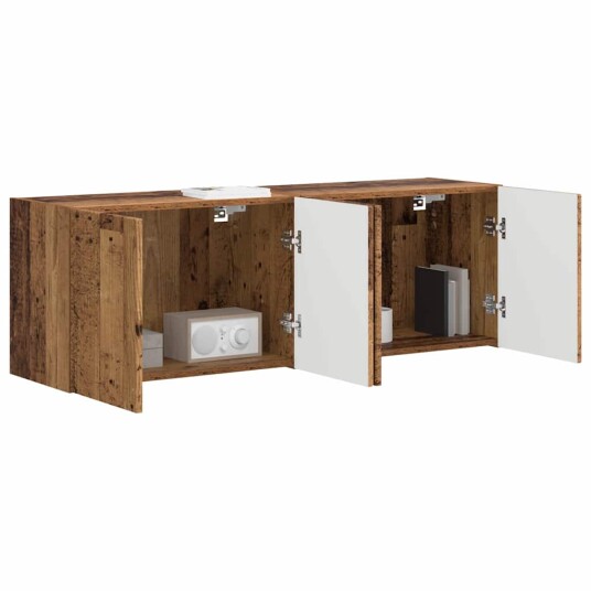TV Veggskap 2 pcs Gamle tre 59,5 x 31 x 40 cm Konstruert tre