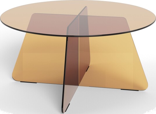 Ryvos sofabord i glass 80 cm rundt - Brun