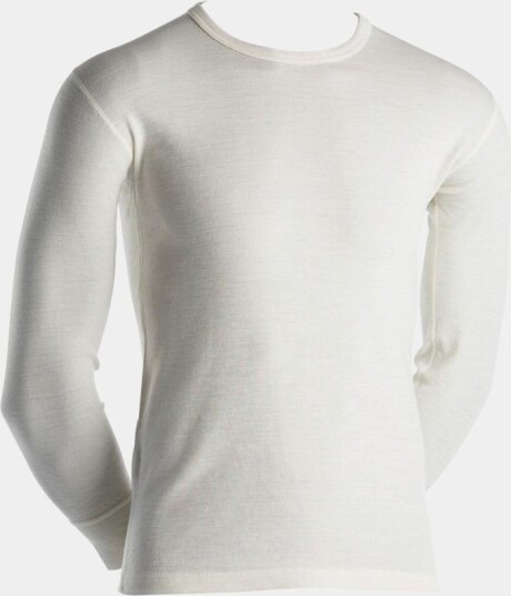 Dovre Langermet t Skjorte 100% merino ull Hvit