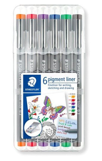 Staedtler Fineliner pigment lin. 0.3mm 6 col. Staedtler Fineliner pigment lin. 0.3mm 6 col.
