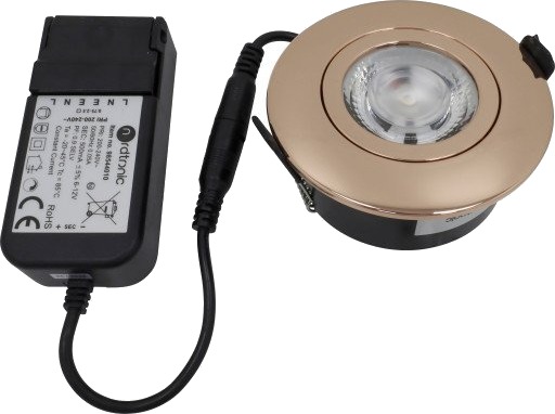 Nordtronic Low Profile Flexible downlight driver Ø7,5 cm DTW kobber