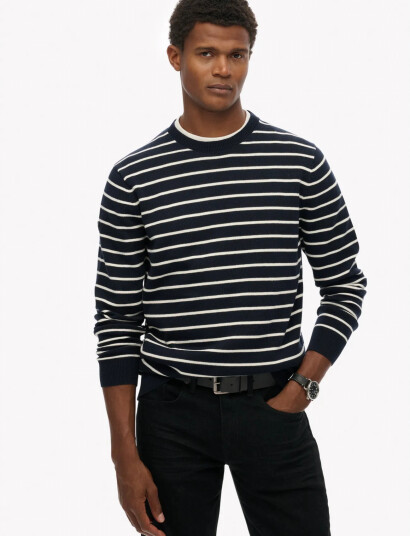 Superdry Merchant Breton Jumper   Navy   XXL