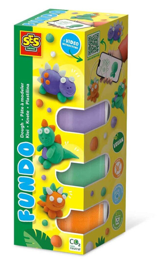 SES Creative Dough FunDo Dinos 3x90gr 1x40gr S00812