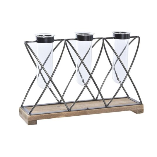 Dkd Home Decor Vase Dkd Home Decor 36,5 X 11,5 X 23,5 Cm Krystall Svart Metall Brun Gjennomsiktig