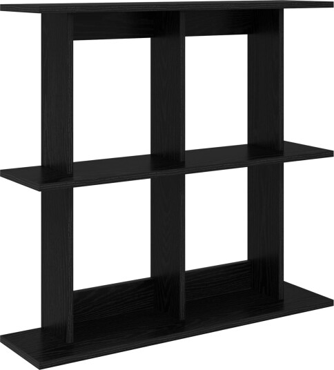 vidaXL Vegghylle Veggmontert Svart eik 80 x 20 x 75 cm Konstruert tre