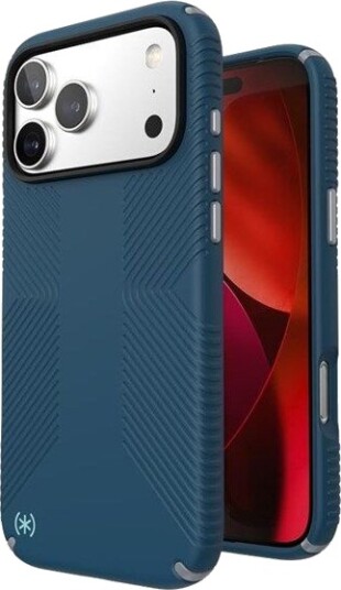 Speck Presidio2 Grip MagSafe iPhone 17 Pro Max Case Deep Sea/Silver Metallic