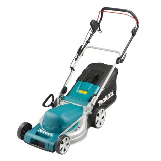 Makita ELM4121 Elektrisk gressklipper ??? 41 cm klippebredde, 50L oppsamler Makita ELM4121 Elektrisk gressklipper ??? 41 cm klippebredde, 50L oppsamler