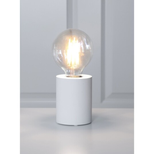 Star Trading Bordlampe av tre E27 hvit 10x8cm