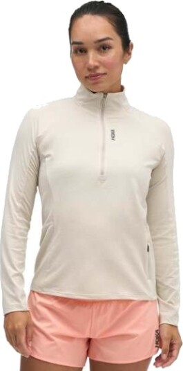 Hoka SkyForm Half Zip Dame Rvrr/River Rock Grey Htr XS