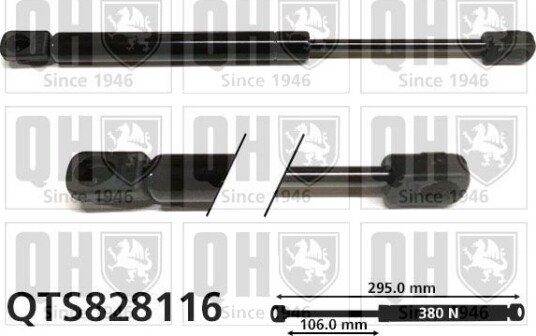 Gassfjær, motorpanser QUINTON HAZELL QTS828116