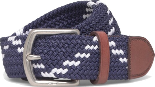 Ralph Lauren Golf Leather Trim Webbed Belt Navy 38
