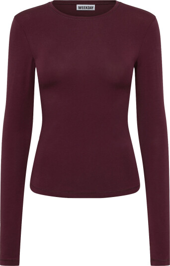 Weekday Slim Fitted Long Sleeve Burgundy S