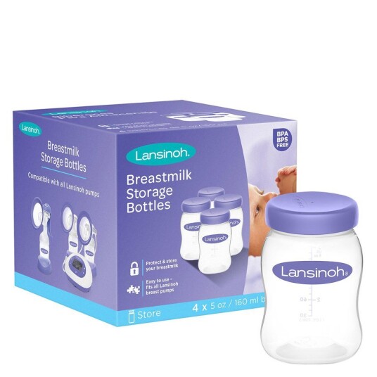 Lansinoh Breast Milk Storage Bottles 160ml 4pcs