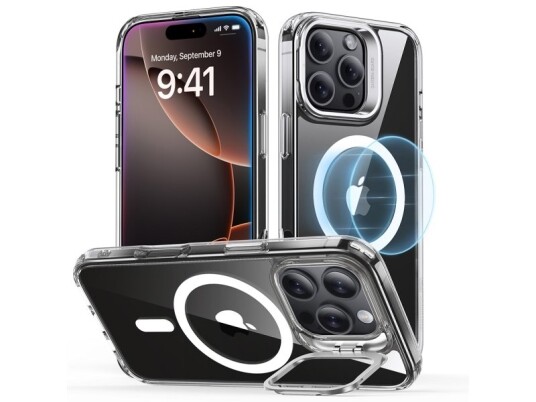 Esr Classic Hybrid Halolock With Stash Stand Etui Apple Iphone 16 Pro Max 17,5 Cm 6.9" Gjennomsiktig