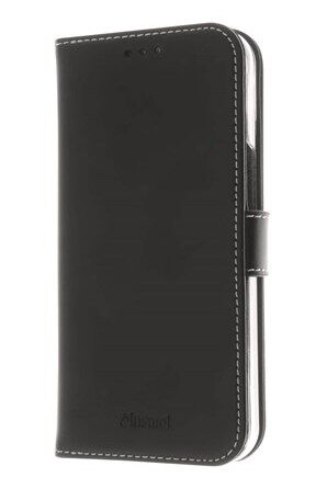 Insmat Lommebokdeksel for iPhone 13 Mini Ekte Skinn og TPU Svart